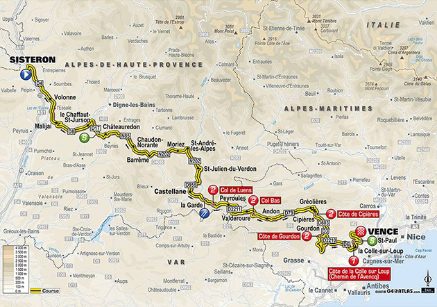 Paris-Nice stage 6 map